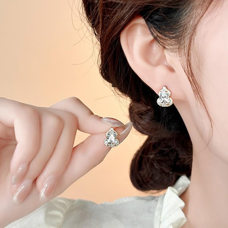 Французские ретро серьги с цирконом и жемчугом: Ювелирные изделия из серебряных игл 925 пробы класса «легкая роскошь»