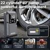 12V 2-in-1 Car Jump Starter & Tire Air Compressor, 150PSI 600A Portable Emergency Battery Starter with USB & LED Light, -40°C-80