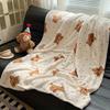Flannel Bear Blanket Cute Polka Dot Pattern Soft Cozy Throw For Couch Bed Sofa Decor Adorable Animal Design Warm Essential