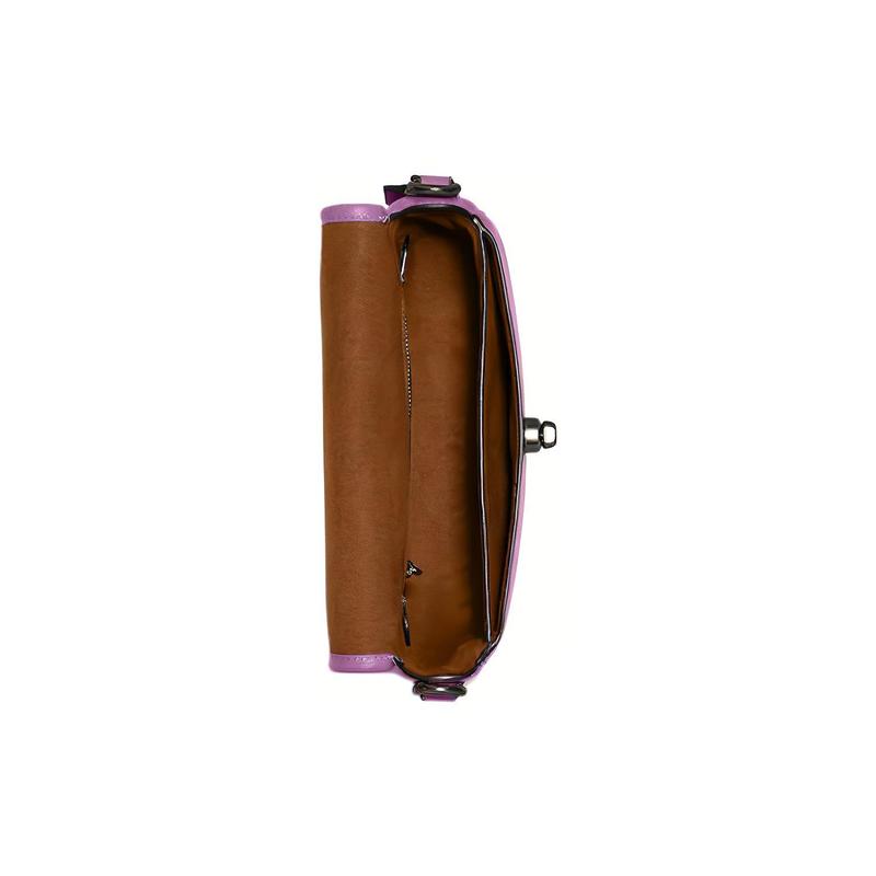 COACH Willow Turnlock Closure Exterior Pocket Polished Pebbled Leather Shoulder Crossbody Bag Small Women's Orchid Purple