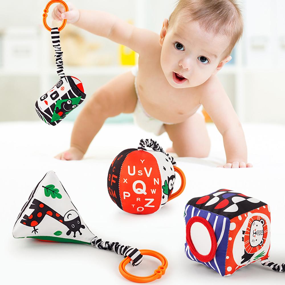 Non-Toxic Baby Newborn Crib Hanging Rattle Toys Early Development For 0-12 Months High Contrast Black And White Learning Education Toy
