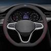 38cm Leather Car Steering Wheel Cover For Auto Steering Wheel Cover For Ford ST Line Focus Mustang Fiesta Puma Ranger Kuga MK7 FE7
