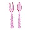 Heat Resistant Glass Spoons Fork Pink Green Coffee Mixing Spoon Creative Tableware Spoon  Household