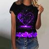 Футболка с 3D-принтом Love Heart, женская мода, свободная футболка, Harajuku, топы с коротким рукавом, футболки, подарок на День святого Валентина, футболка с круглым вырезом
