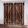 Rustic Wooden Barn Door Curtains for Living Room Decoration Farmhouse Art Printed Bedroom Window Drapes 2 Panels
