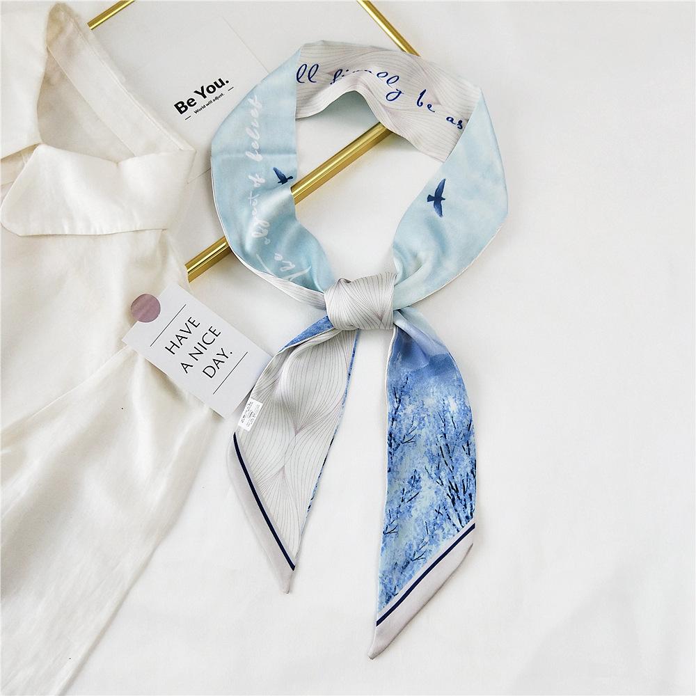 New Scarves Silk Scarves Women'S Spring And Autumn Season Long Decorative Professional Scarves Summer Thin Styles Paired With Shirts Stylish