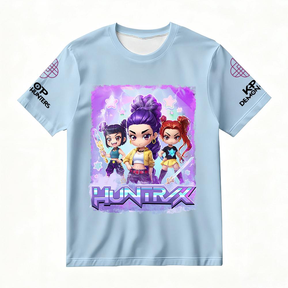 Women's KPop Demon Hunters Graphic T-Shirt Summer Fashion Streetwear with Cartoon Characters Print for Casual & Trendy Outfits