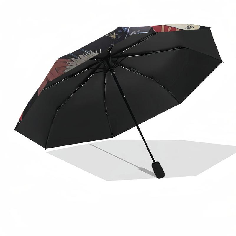 1 шт. Внешний зонт с персонажами Jujutsu Kaisen - Автоматическое открытие/закрытие, 3-складной дизайн, 8-спицевый железный каркас - Идеальный подарок для фанатов, путешественников, на каждый день