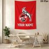 Custom Name FC KÖLN Wall Tapestry Aesthetic Wall Hanging Printed Fabric Blanket Decorative Tapestries for Bedroom Living Room Home Decor
