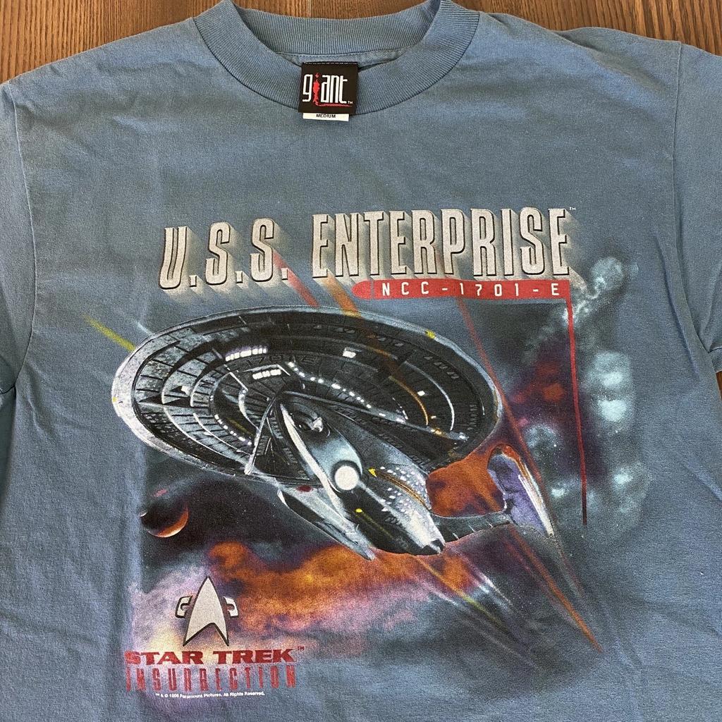 Star Trek Insurrection Vintage 90s Mens M Movie USS Enterprise NCC 1701 E Shirt