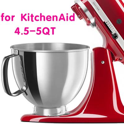 1 шт. Чаша из нержавеющей стали для миксеров Kitchenaid Classic&Artisan Series 4,5-5 кварт с наклонной головкой 304 Нержавеющая сталь Можно мыть в посудомоечной машине