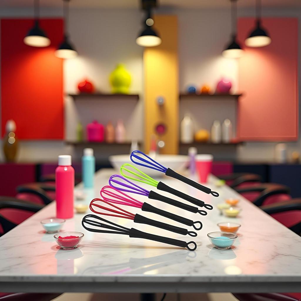 6 Mini Whisks for Hair Dye Color Mixing, 7 x 1.2 Inch Balloon, Salon, Barber, Hair Color, Dye, Cream, Whisk, Kitchen Mixer Tool for Blending and