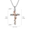 Rose Flower Cross Pendant Chain Necklace Jewelry Gift for Women Jewelry Gift