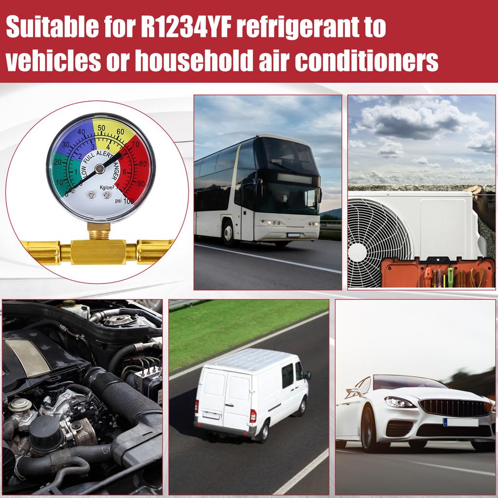 R1234YF Автомобильный шланг для заправки хладагента, алюминиевый сплав, комплект труб для заправки хладагента, прочный датчик, быстроразъемное соединение с низкой стороны для автомобиля