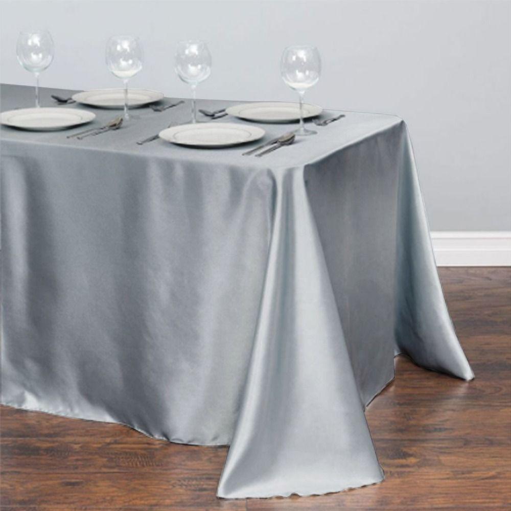 Soft Thick Solid Color Wedding Party Banquet Satin Table Decorations Table Cover Tablecloth