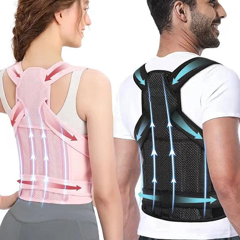 Breathable Pink Posture Corrector: Comfortable Invisible Waist and Shoulder Support for Men and Women