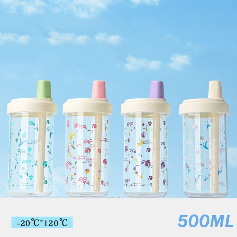 500ml Straw Water Bottle Plastic Milk Tea Drinks Water Cup Fashion Coffee Juice Cups