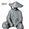 Фигурка Рыцаря Боевых Искусств 3D-печать, Фигурка Древнекитайского Отшельника-Воина, Статуэтка Фехтовальщика с Бамбуковой Шляпой, Уникальный Персонализированный Подарок