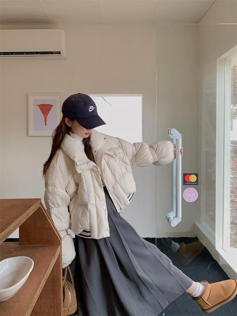 24 осень и зима новый 90 белый утиный пух модный маленький А-версия рукава летучая мышь маленький пуховик женский