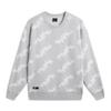 Li Ning Wade Series Full Print Letter Breathable Versatile Long Sleeve Sweater Men Sweater Static-Gray AMBV013-4