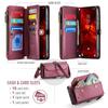 Для Samsung Galaxy S25 FE Кожаный чехол CASEME C36 на молнии с 10 слотами для карт Чехол для телефона с ремешками