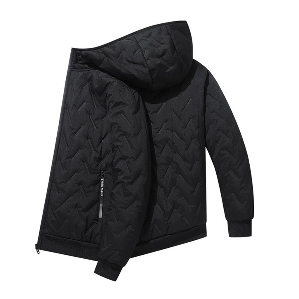 Мужская однотонная повседневная куртка на молнии с длинными рукавами из хлопка Мужская хлопковая куртка с капюшоном из графена НОВАЯ СПОРТ Карманная этикетка