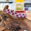 Gusien Jewelry Овальный браслет с имитацией рубина и бриллиантов для женщин - Высококлассный, Милый, Модный дизайн