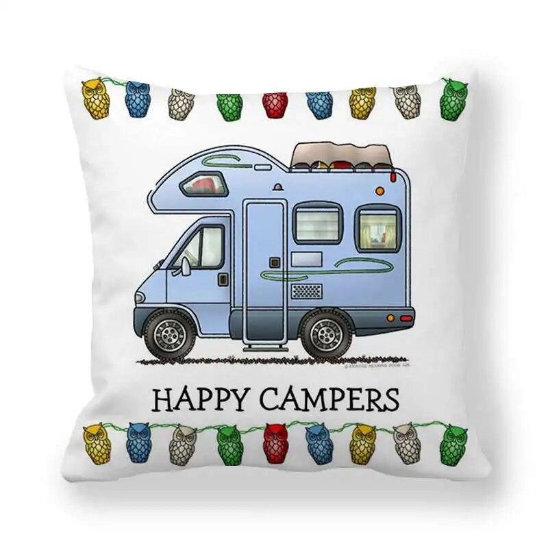 Happy Camper наволочка Сова Camper наволочка декоративная наволочка 45*45 см автомобильная наволочка hoofdkussen