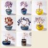 Natural Healing Rose Quartz 7 Chakra Jewelry Reiki Christmas Lucky Fortune Gemstone Crystal Tree for Decor
