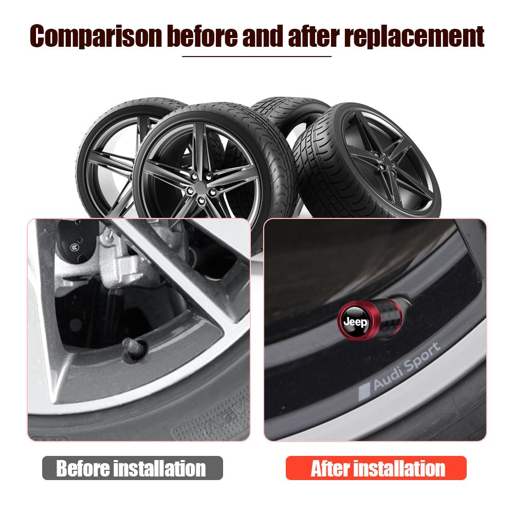 4pcs Aluminum Anti-theft Hexagonal Tire Valve Cap For Jeep Renegade Compass Wrangler Patriot Grand Cherokee Rubicon Accessories AMT1