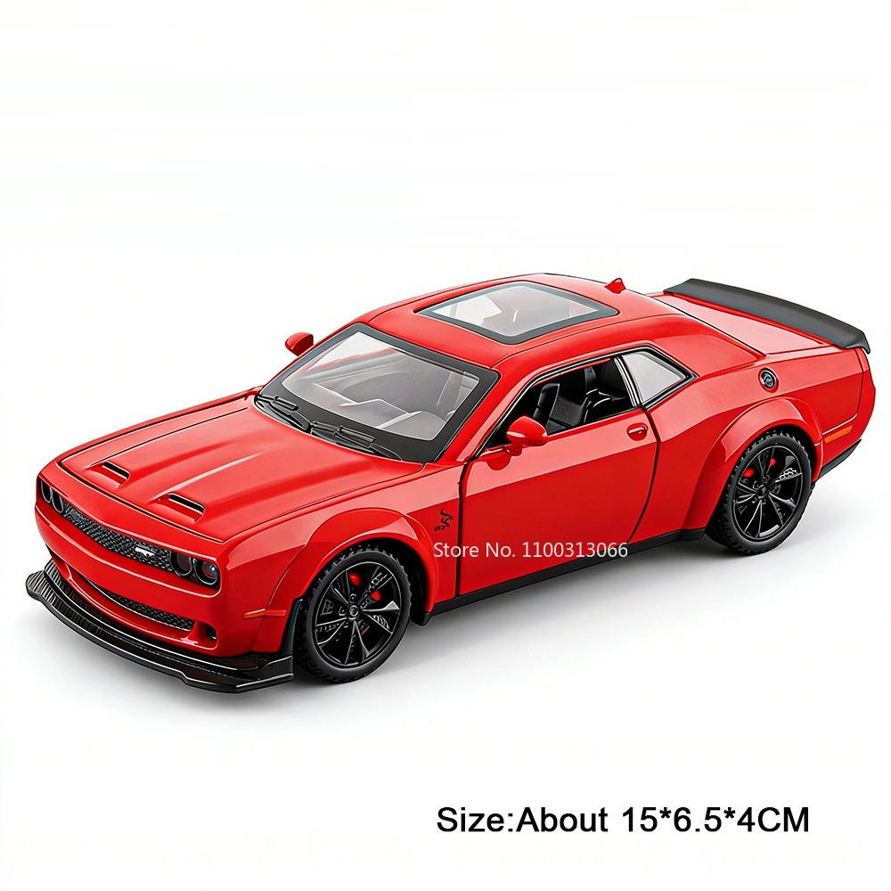 1:32 Challenger SRT Hellcat Игрушечные Машинки Модели Сплав Литье под Давлением со Светом Музыкой Миниатюрный Транспорт Машинка с Оттягиванием Колеса Подарки на День Рождения