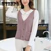 Жилет с V-образным вырезом Модный жилет Весна и осень Свободный вязаный кардиган Универсальный короткий модный топ