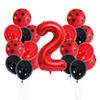 20 шт. 12-дюймовые красные и черные точки, воздушные шары-божьи коровки, с 32-дюймовой красной цифрой, украшения для дня рождения, вечеринки, душа ребенка, принадлежности для дня рождения