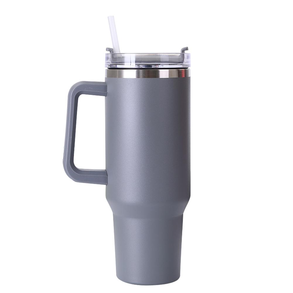 40oz Straw Double-Layer Insulated Cup with Handle Sports Water Bottle Stainless Steel Vacuum Thermal Insulated Mug for Women Men