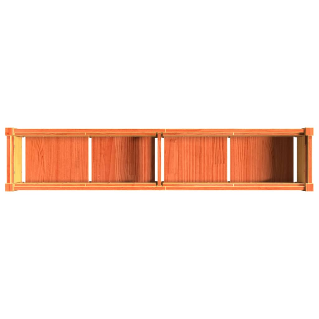 Planters 2 pcs Wax Brown Solid Pine Wood