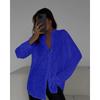 Spring Summer New Sequined Lapel Long Sleeve Cardigan Basic Women's Shirt Jacket Leisure Fashion, European American Style