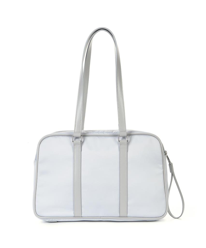 Кристальная нейлоновая комбинированная сумка-бостон Nick&Nicole_Серебристая