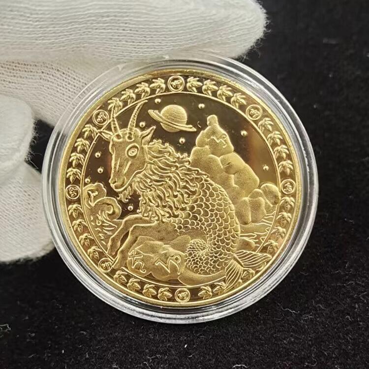 Двенадцать памятных медалей «Созвездие» Золотые монеты «Зубная фея» 12 поделок по знаку зодиака Европейские и американские монеты Монеты «Созвездие счастливого стража»