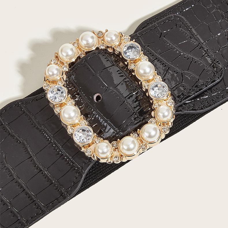 Wind Ladies Wide Belt Retro Elastic Elastic Waist Seal Dress Waist Decoration