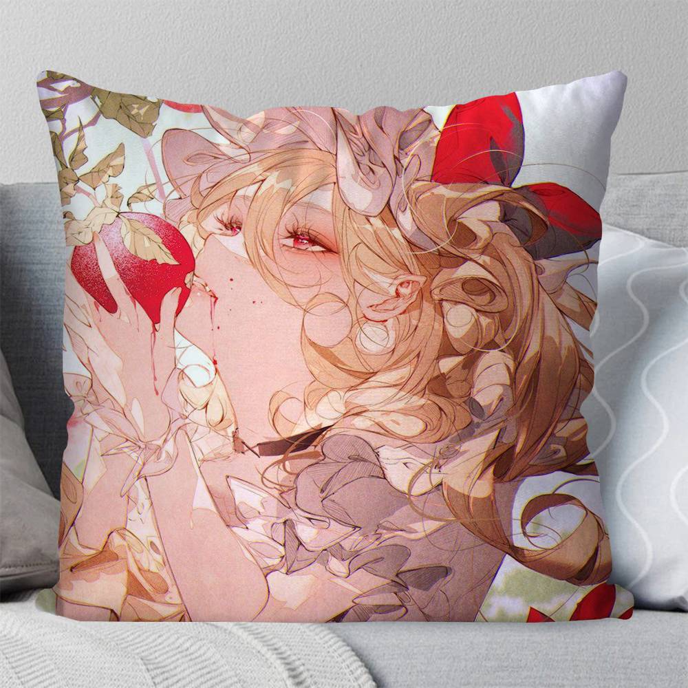 Touhou Project Flandre Scarlet Anime Pillow Case Fashion Square Pillowcase Bedroom Sofa Room Ins Decoration Leisure