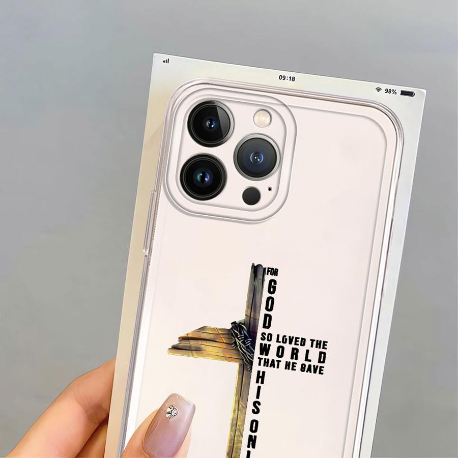 Мягкий чехол для телефона для iPhone 17 Pro Max 12 Mini 7 8 14 Plus Air XR 15 11 XS Max 13 Pro 16 Простой христианский крест