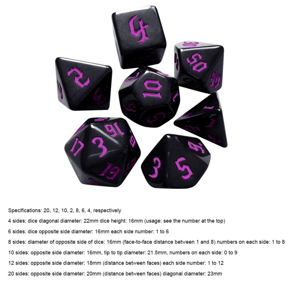 7pcs/set Gift 7-Die For TRPG DND Polyhedral Dice Game Dice DND Dice Table Game