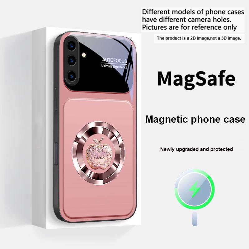 Абсолютное чувство удачи Для Magsafe Samsung S25 S25 Edge S25Ultra S8 9 10 20 S21 Pro 22 Plus S23 FE S24 Ultra Стеклянный Чехол для Телефона