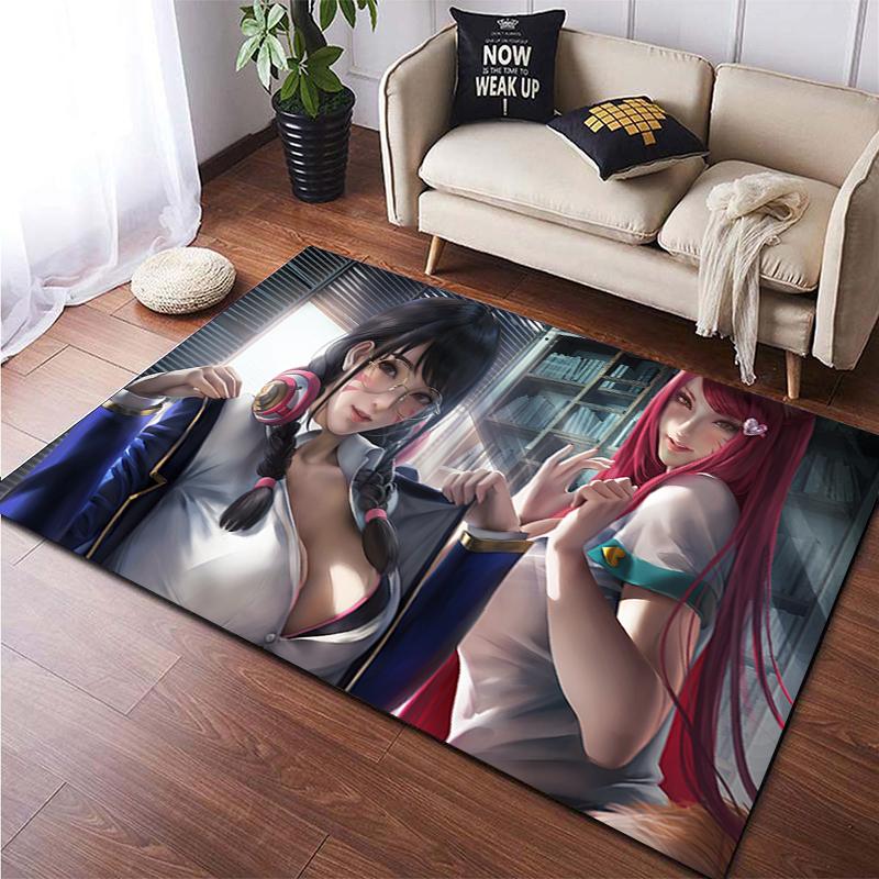 LOL KDA HD Большой ковер с печатной областью, ковер для гостиной, спальни, украшение дивана, нескользящие коврики, дропшиппинг Alfombras