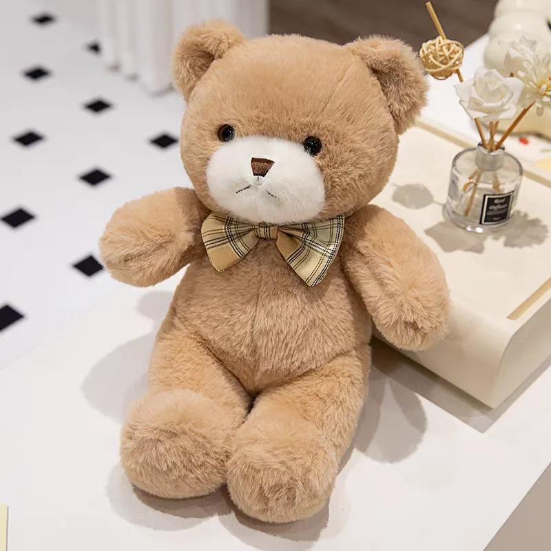 30см Милые плюшевые мишки Мягкие плюшевые игрушки Мультяшный мишка с галстуком Чучело животное Подушка Кукла Домашний декор Гостиная Спальня