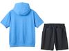 Move Sport Солнцезащитный трикотажный короткий рукав, штаны, комплект верха и низа SUNSCREEN TAIKYU Alphabet BL01xBK01 Синий Меланжевый x Черный [Move Sports] Толстовка с капюшоном/половинка