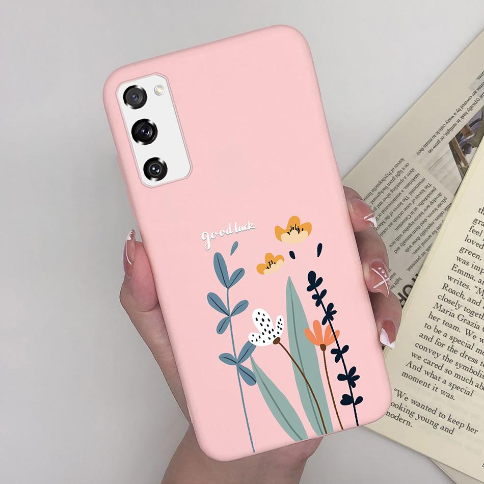 Case for Fundas Samsung Galaxy S20 FE S 20 FE S20FE Case Samsung S20 FE Phone Silicone Flower Cute Soft Back Cover Cases Bumper