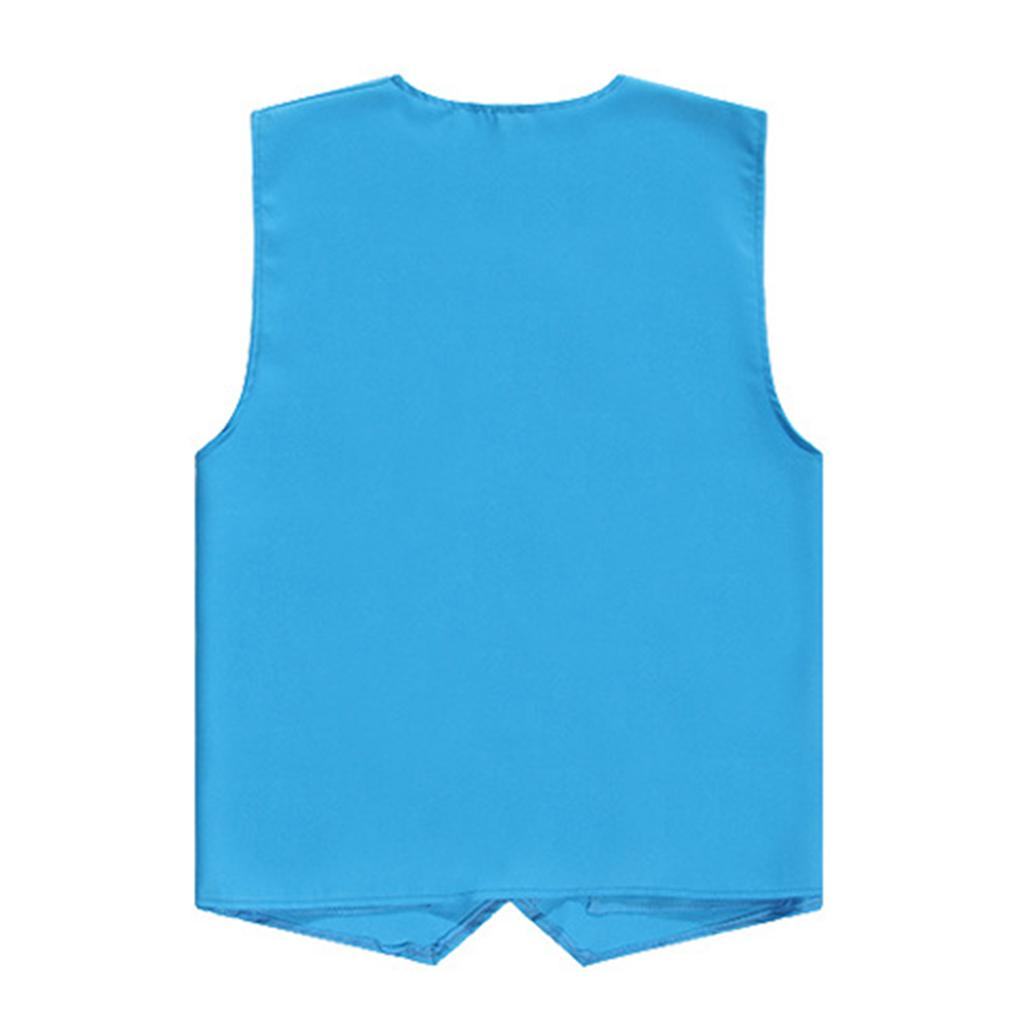 Kids Boys Girls Sleeveless Volunteer Vest Solid Color Button Waistcoat Uniform