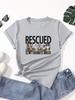 Футболка с круглым вырезом и принтом RESCUED & Dogs, повседневный топ с коротким рукавом для весны и лета, женская одежда