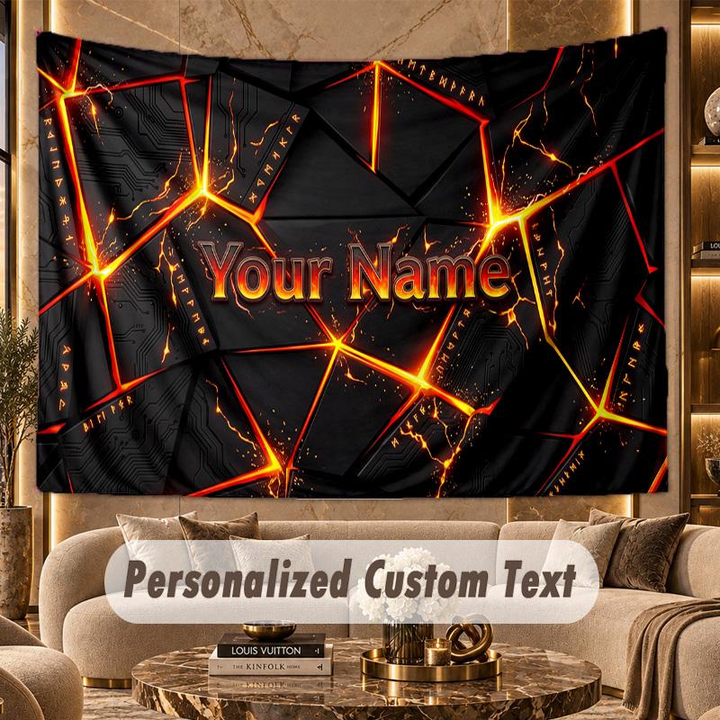 City Cyberpunk (180) Theme Personalized Tapestry Custom Name Text Wall Hanging Tapestry Home Background Decoration